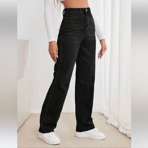 SHEIN Black Straight Leg Women's Jeans